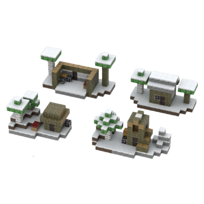 Dziecięcy magnetyczny zestaw konstrukcyjny Minecraft „Zimowa Leśna Chatka” 143 elementy