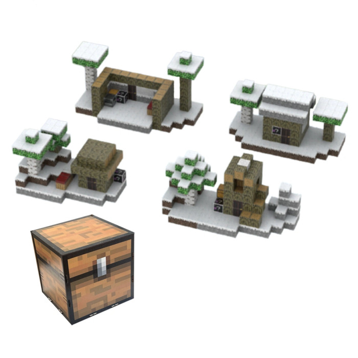 Dziecięcy magnetyczny zestaw konstrukcyjny Minecraft „Zimowa Leśna Chatka” 143 elementy