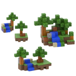 Dziecięcy magnetyczny zestaw konstrukcyjny Minecraft „Las z Rzeką” 100 elementów