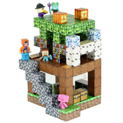 Dziecięcy magnetyczny zestaw konstrukcyjny Minecraft „Dwupiętrowy Dom z Biblioteką” 140 elementów
