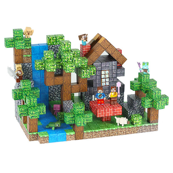 Dziecięcy magnetyczny zestaw konstrukcyjny Minecraft „Dom w Gęstwinie Lasu” – 319 elementów
