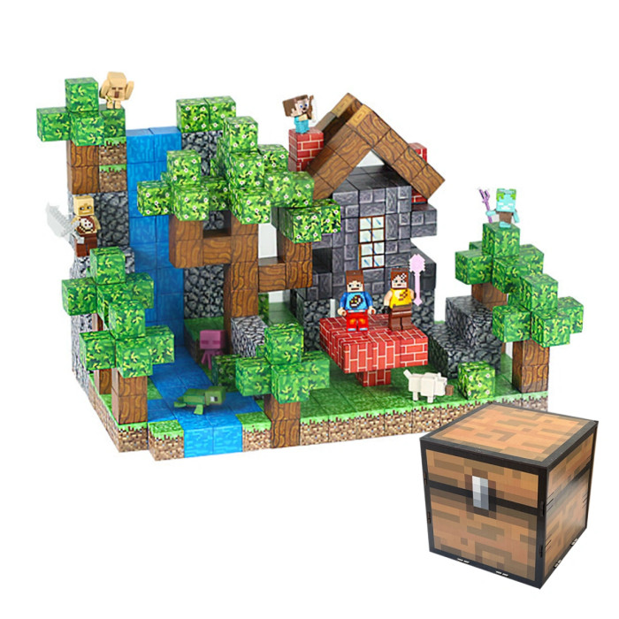 Dziecięcy magnetyczny zestaw konstrukcyjny Minecraft „Dom w Gęstwinie Lasu” – 319 elementów