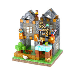 Dziecięcy magnetyczny zestaw konstrukcyjny Minecraft „Dwupiętrowy Dom” 414 elementów