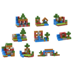 Dziecięcy magnetyczny zestaw konstrukcyjny Minecraft „Przytulna Chatka” – 72 elementy