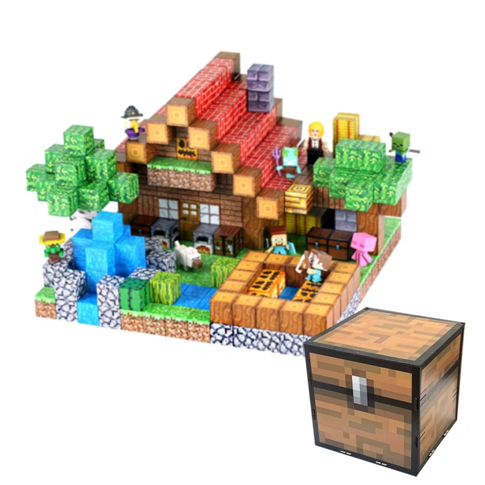 Dziecięcy magnetyczny zestaw konstrukcyjny Minecraft „Dom Steve’a” 428 elementów