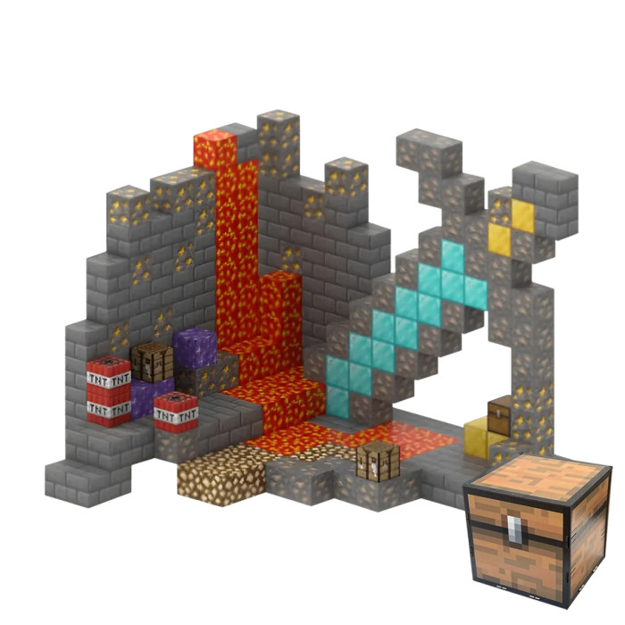 Dziecięcy magnetyczny zestaw konstrukcyjny Minecraft „Miecz w Kopalni” 268 elementów