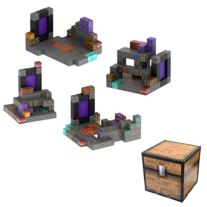 Magnetyczny zestaw konstrukcyjny Minecraft „Kopalnia z Portalem Nether” 106 elementów dla dzieci